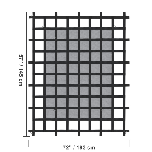 VEVOR 72 in x 57 in Truck Cargo Net for Truck Bed, 4 Adjustable Straps with Carabiners & S-Hooks, Wear-resistant & Weather-proof, Suitable for