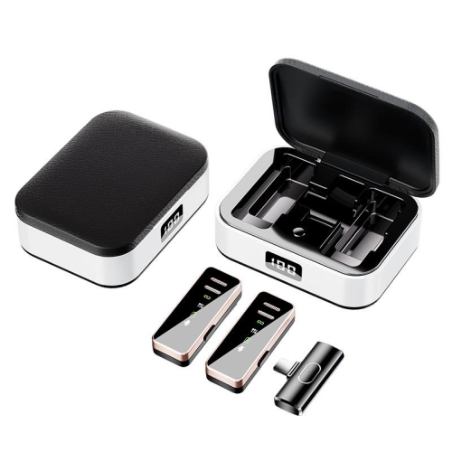 Micro-cravate sans fil pour iPhone Android, microphone professionnel à pince sans fil avec étui de chargement pour enregistrement vidéo, Plug-Play