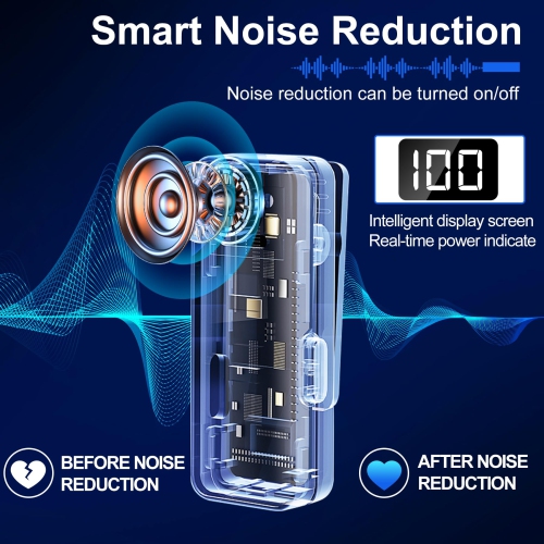 Micro-cravate sans fil pour iPhone Android, microphone professionnel à pince sans fil avec étui de chargement pour enregistrement vidéo, Plug-Play