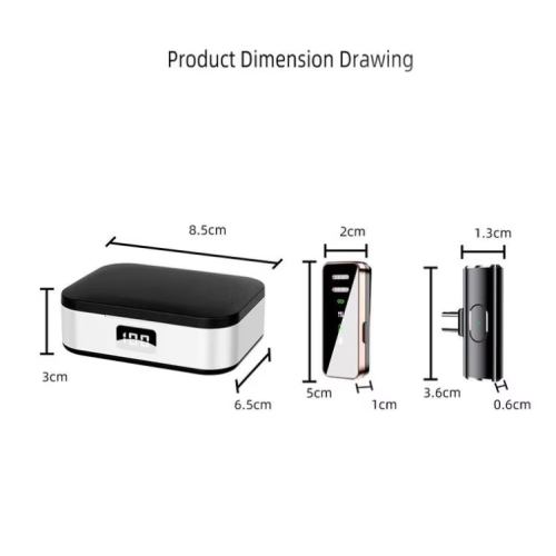 Micro-cravate sans fil pour iPhone Android, microphone professionnel à pince sans fil avec étui de chargement pour enregistrement vidéo, Plug-Play