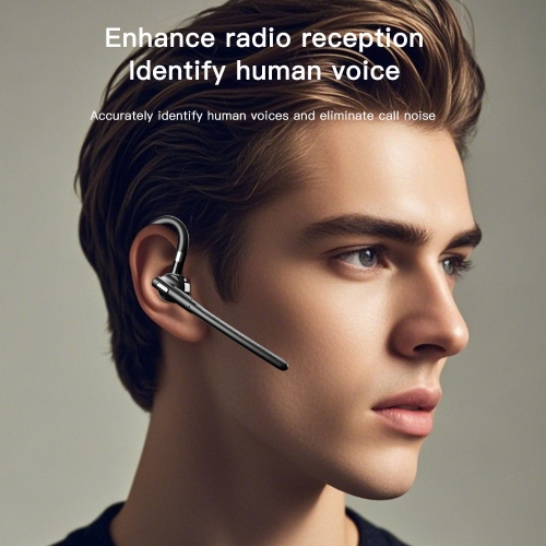 Single Ear Bluetooth Headset Business Ear-Mounted Hands-free Call Noise Canceling Wireless Headphones for iPhone Laptop