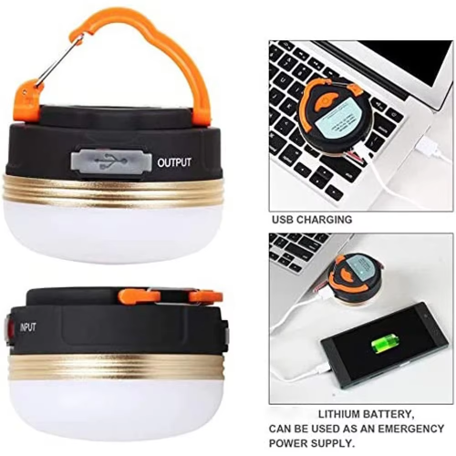 2 LED Camping Lantern, Rechargeable Portable Tent Light, Adjustable Light Modes, Electric Lantern Flashlight for