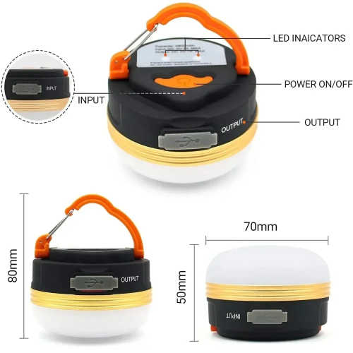 2 LED Camping Lantern, Rechargeable Portable Tent Light, Adjustable Light Modes, Electric Lantern Flashlight for
