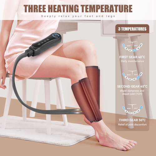 Leg Massager for Circulation and Pain Relief, Air Compression Calf Massager with 3 Modes 5 Intensities Helpful for Edema and Muscles Relaxation Gifts