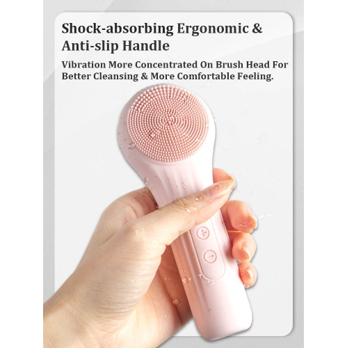 Facial Cleansing Brush with Vibration, Electric Waterproof Face Wash Brush for Exfoliating, Deep Cleaning, and Face Massaging