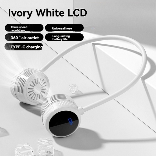 Ventilateur portatif suspendu LCD de 1000 mAh – dissipation de la chaleur puissante, chargement USB, conception légère, idéal pour le sport, le