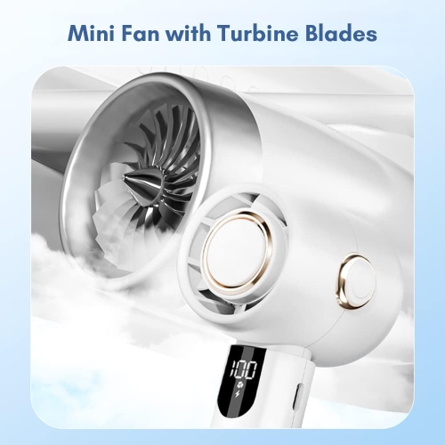 Portable Cordless Desk Fan - 5 Adjustable Speeds, LED Display, Low Noise,1800Mah, Durable ABS Material for Indoor/Outdoor Cooling Use