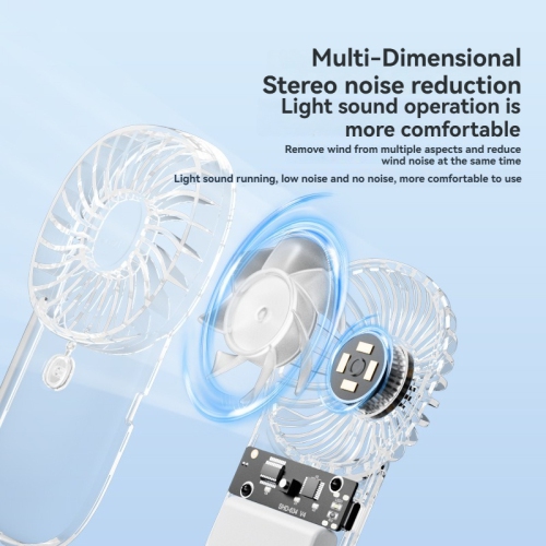 1200mAH high speed handheld small fan transparent fashion handheld fan outdoor small portable USB electric fan