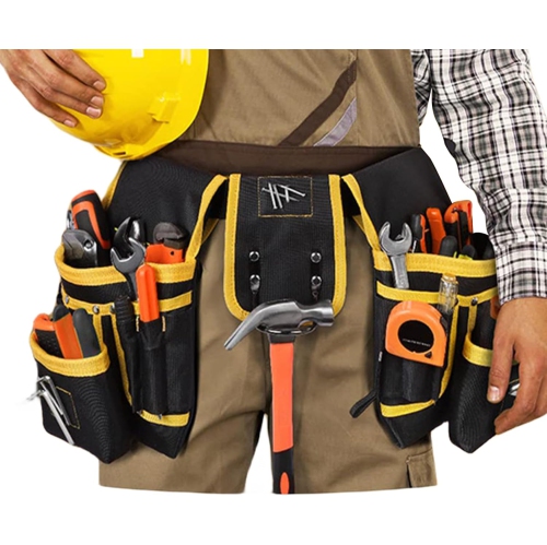 Tool Waist Bag, Tool Bag Belt - Magnetic Tool Bag Belt with 26 Pockets - Gardening Tool Bag