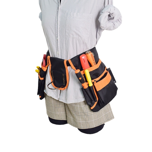 Tool Belt, Durable Work Apron, Multi-Purpose, Heavy Duty Tool Bag, Woodworking Tool Bag, Double Pocket - Orange