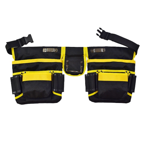 Tool Belt, Durable Work Apron, Multi-Purpose, Heavy Duty Tool Bag, Woodworking Tool Bag, Double Pocket - Yellow