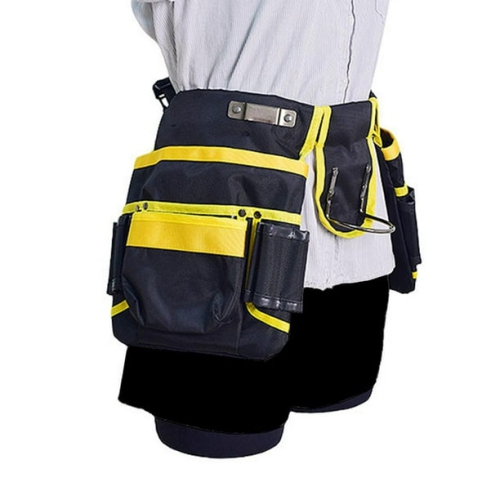 Tool Belt, Durable Work Apron, Multi-Purpose, Heavy Duty Tool Bag, Woodworking Tool Bag, Double Pocket - Yellow
