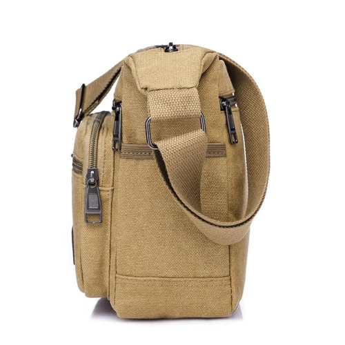 Tool bag portable men's crossbody durable labor protection canvas plumber bag carpenter wear-resistant hardware tool bag - [khaki]