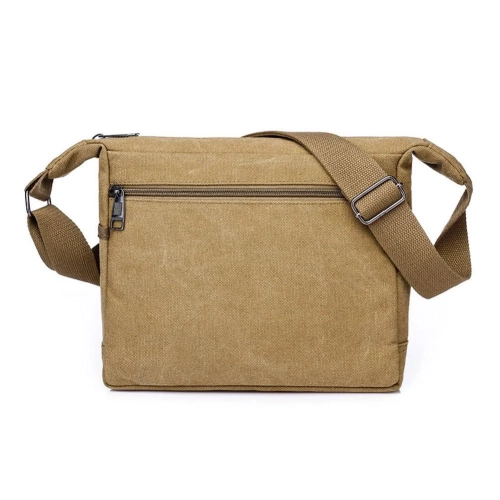 Tool bag portable men's crossbody durable labor protection canvas plumber bag carpenter wear-resistant hardware tool bag - [khaki]