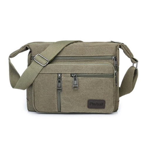 Tool Bag Portable Men's Messenger Durable Labor Protection Canvas Plumber Bag Carpentry Wear-resistant Hardware Tool Bag - [Military Green]
