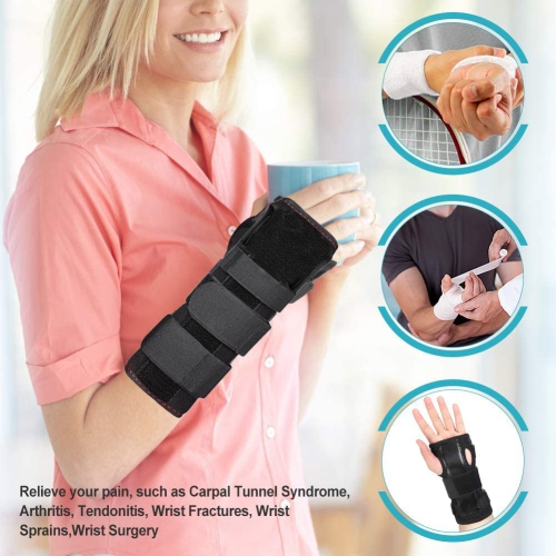 1PCS Carpal Tunnel Splint Brace,Adjustable Night Sleep Wrist Support Brace,Hand Support Wrist Splint for Tendinitis Arthritis Joint Pain Relief,Fits