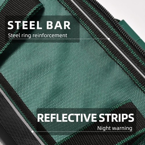 Universal Sturdy 16 Inch Wide Mouth Tool Bag, Professional Waterproof and Durable, Hardware Tool Bag Electrician Canvas - Green