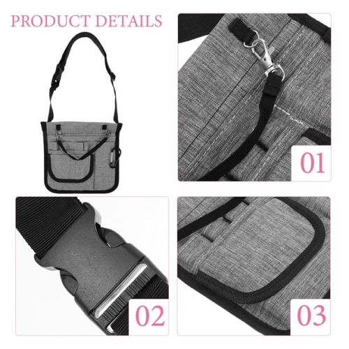Nurse tool waist bag, portable nurse tool bag, nurse crossbody bag, nurse shoulder bag - black