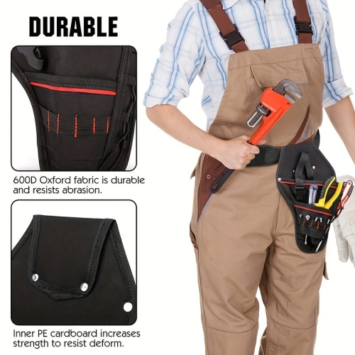 Multifunctional Tool Box Electric Drill Tool Bag Multi-Pocket Electrician Oxford Cloth Hanging Waist Bag Storage Bag - Yellow