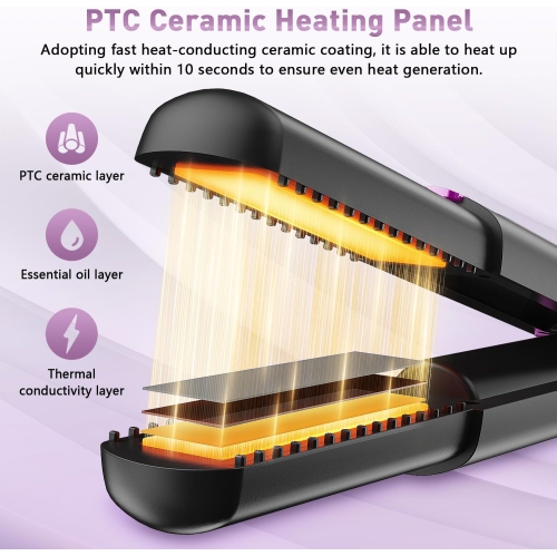 Mini fer plat, fer plat sans fil pour les voyages, fer plat et fer à friser portatif de voyage, fer plat miniature rechargeable par USB, fer à friser