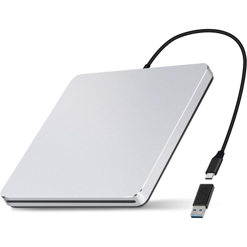Lecteur DVD externe NOLYTH, graveur CD USB C portatif +/-RW DVD, lecteur CD DVD externe pour ordinateur portable de bureau Mac Windows MacBook ,