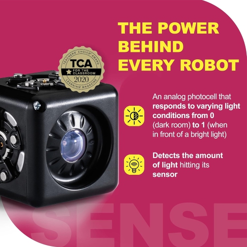 Modular Robotics Brightness Cubelet - Robot Blocks Detect Lights - STEM Robot Cube for Home and Classroom Robotics - Ages 4+ Years