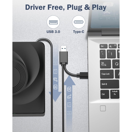 DVD Player Portable CD Reader for Laptop, External CD/DVD Drive for Laptop External DVD Drive, CD Burner Compatible with PC Windows 11/10//7 Linux