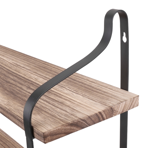 Étagères murales flottantes UNHO, tablettes rustiques à 2 niveaux en bois pour la chambre à coucher, la salle de bain, le salon, la cuisine