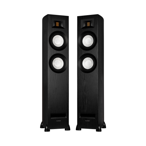Fluance Ri91 Stereo Powered Floorstanding Tower Speakers with AMT Tweeters, 2x6.5", 150W Amp - HDMI, Bluetooth, & RCA