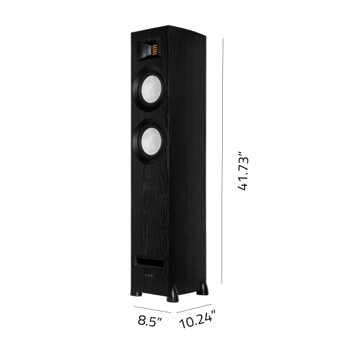 Fluance Ri91 Stereo Powered Floorstanding Tower Speakers with AMT Tweeters, 2x6.5", 150W Amp - HDMI, Bluetooth, & RCA