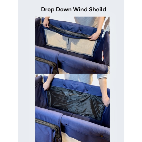 Follemün Celeste L4 Stroller Wagon 4 passenger Beach Wagon - Royal Blue