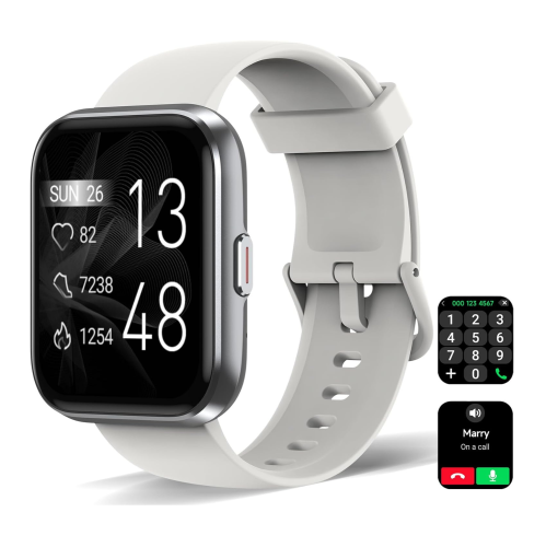 PRIME MADE  Smart Watch for Men Women [Answer/make Call], 1.8" Touchscreen Fitness Tracker w Heart Rate Blood Oxygen Sleep Monitor Compatible w