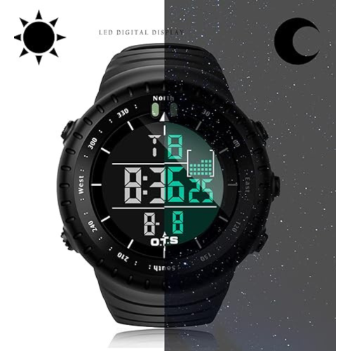Men's Digital Sports Watch Waterproof Tactical Watch with LED Backlight Watch for Men