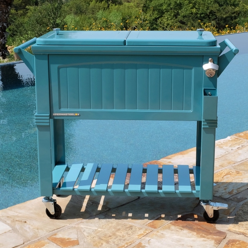 Permasteel - 80QT Furniture Style Patio Cooler - TEAL