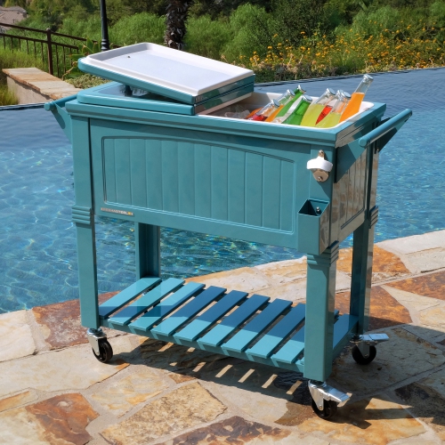 Permasteel - 80QT Furniture Style Patio Cooler - TEAL