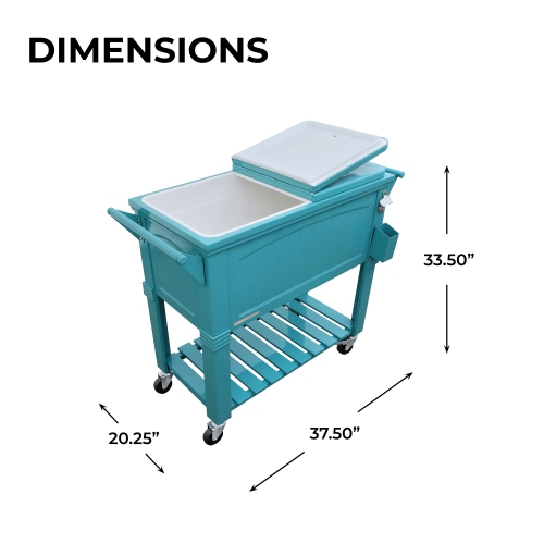 Permasteel - 80QT Furniture Style Patio Cooler - TEAL