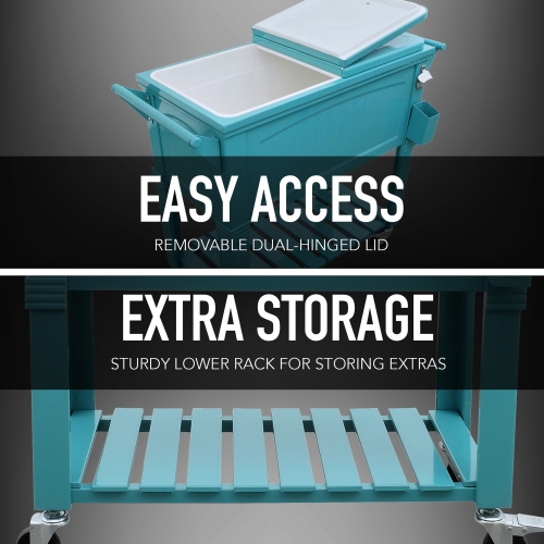 Permasteel - 80QT Furniture Style Patio Cooler - TEAL