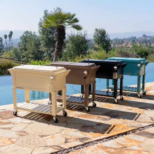 Permasteel - 80QT Furniture Style Patio Cooler - TEAL