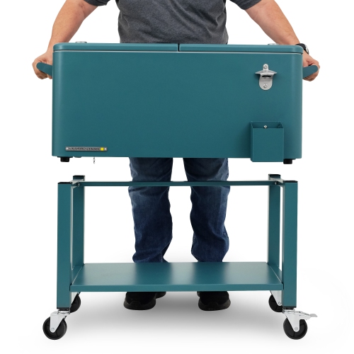 Permasteel - 80QT Patio Cooler w/Removeable Basin - TEAL