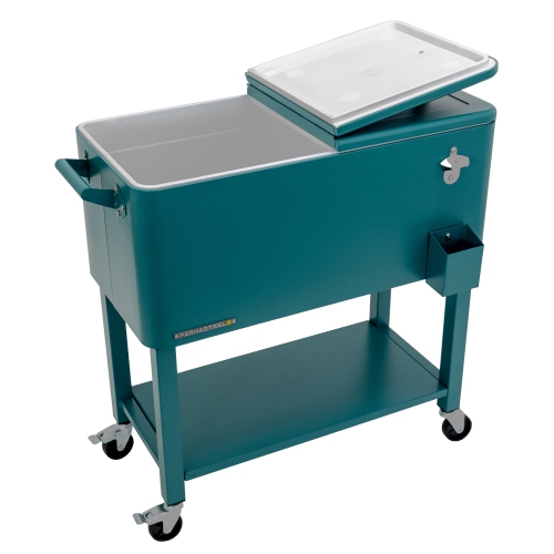 Permasteel - 80QT Patio Cooler w/Removeable Basin - TEAL