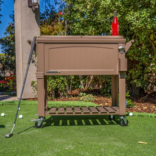 Permasteel - 80QT Furniture Style Patio Cooler - TAUPE