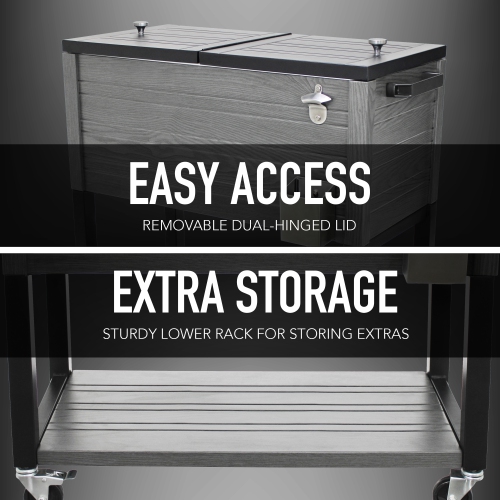 Permasteel - 80QT Furniture Style Patio Cooler - GRAY