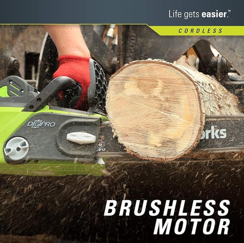 Greenworks 40V 14" Brushless Chainsaw, 2.0Ah Battery and Charger - 2000600