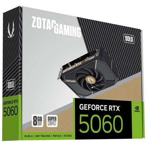 ZOTAC Gaming GeForce RTX 5060 SOLO 8GB GDDR7 Video Card
