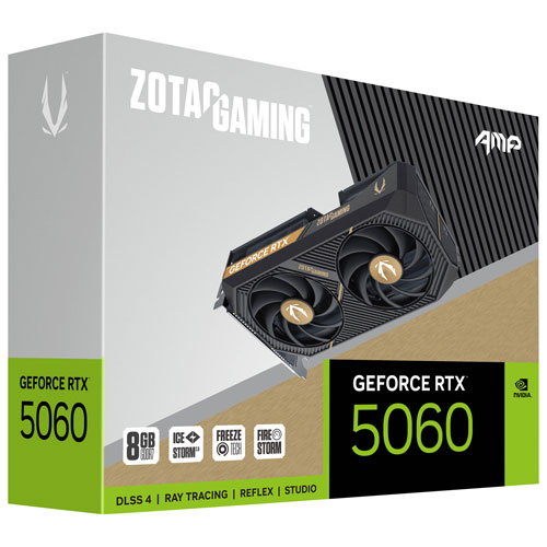 Carte graphique de jeu GeForce RTX 5060 AMP 8 Go GDDR7 de ZOTAC