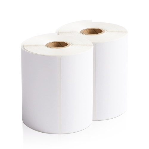 Image 1 of 5.. MotionGrey - 2-Pack 4x6 Direct Thermal Shipping Labels – 500 Labels/Roll – White Permanent Adhesive – Compatible with Rollo, Zebra Printers for UPS,