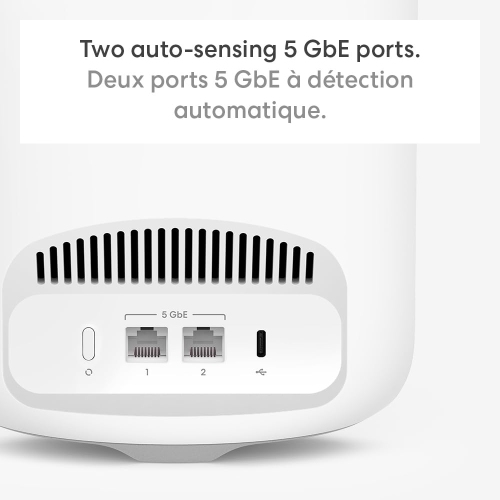 Routeur Wi-Fi 7 maillé tribande Pro 7 d'Eero - Prend en charge les forfaits Internet jusqu'à 5&nbsp;Gb/s, couverture jusqu'à 190&nbsp;m², paquet de 1