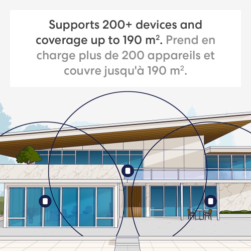 Routeur Wi-Fi 7 maillé tribande Pro 7 d'Eero - Prend en charge les forfaits Internet jusqu'à 5&nbsp;Gb/s, couverture jusqu'à 190&nbsp;m², paquet de 1