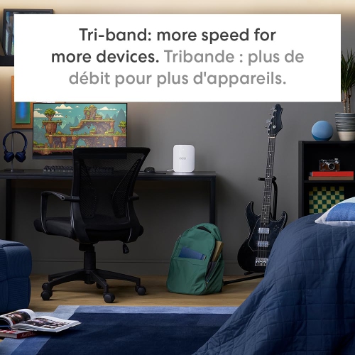 Routeur Wi-Fi 7 maillé tribande Pro 7 d'Eero - Prend en charge les forfaits Internet jusqu'à 5&nbsp;Gb/s, couverture jusqu'à 190&nbsp;m², paquet de 1