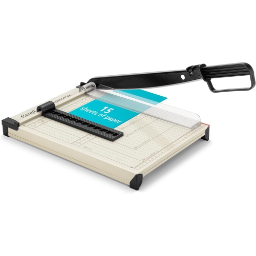 12" Guillotine Paper Cutter：Paper Trimmer Accurate Cutting with Safety Guard,15 Sheets Capacity,Magnetic Guide,Heavy Duty Metal Base, Perfect for
